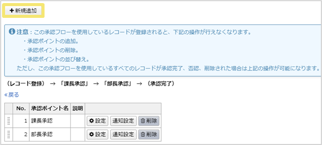 画面左上の「新規追加」ボタンをクリック