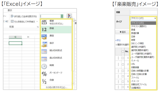 項目タイプについて